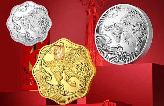 2021中国辛丑（牛）年1公斤梅花形金质纪念币、1公斤圆形银质纪念币、30克梅花形银质纪念币赏析