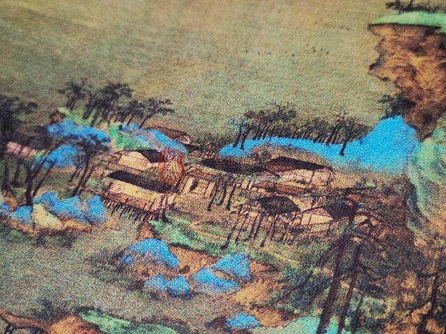 《千里江山图》高清复刻丝绢卷轴