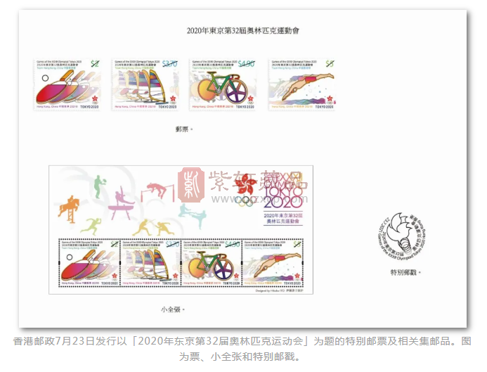 最新消息！7月香港邮政发行东京奥运会特别邮票、首日封！
