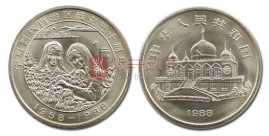 宁夏回族自治区成立三十周年纪念币