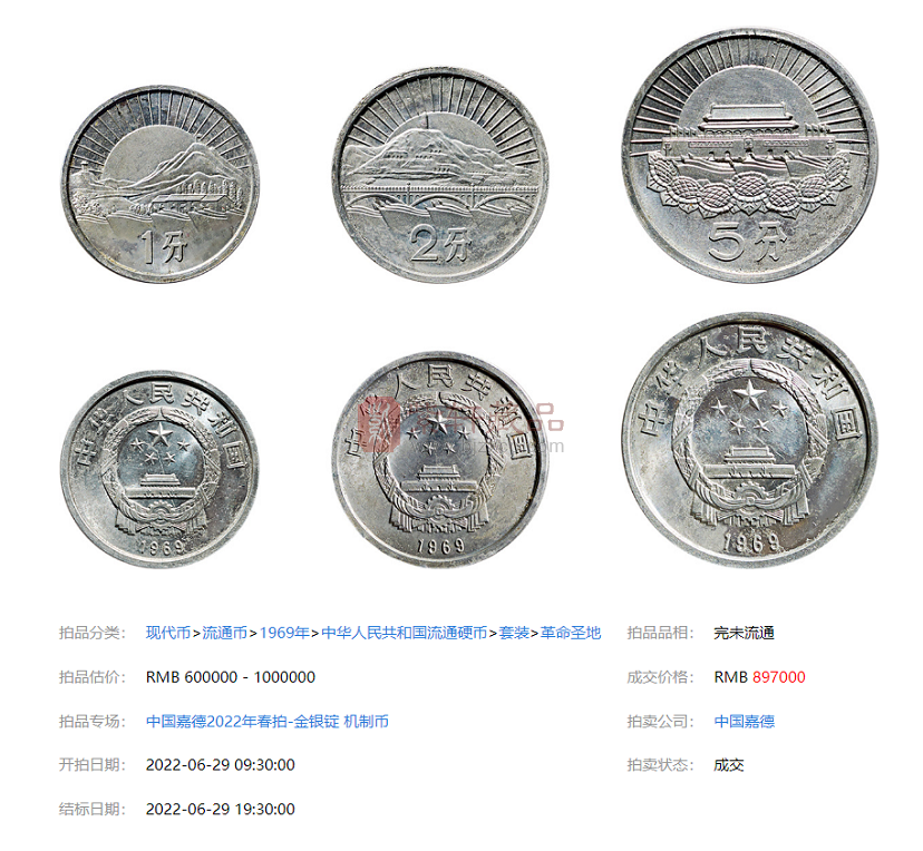 这套硬分币，89.7万元成交！_钱币_藏品资讯_紫轩藏品官网-值得信赖的 