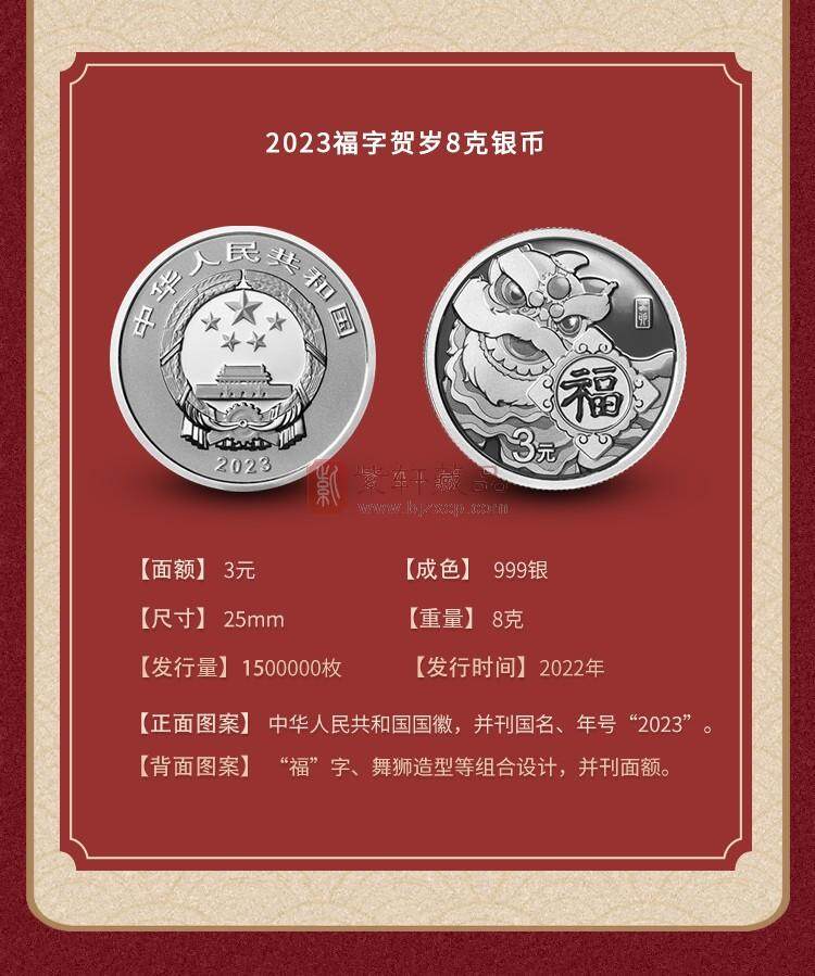 2023年贺岁福字金银币