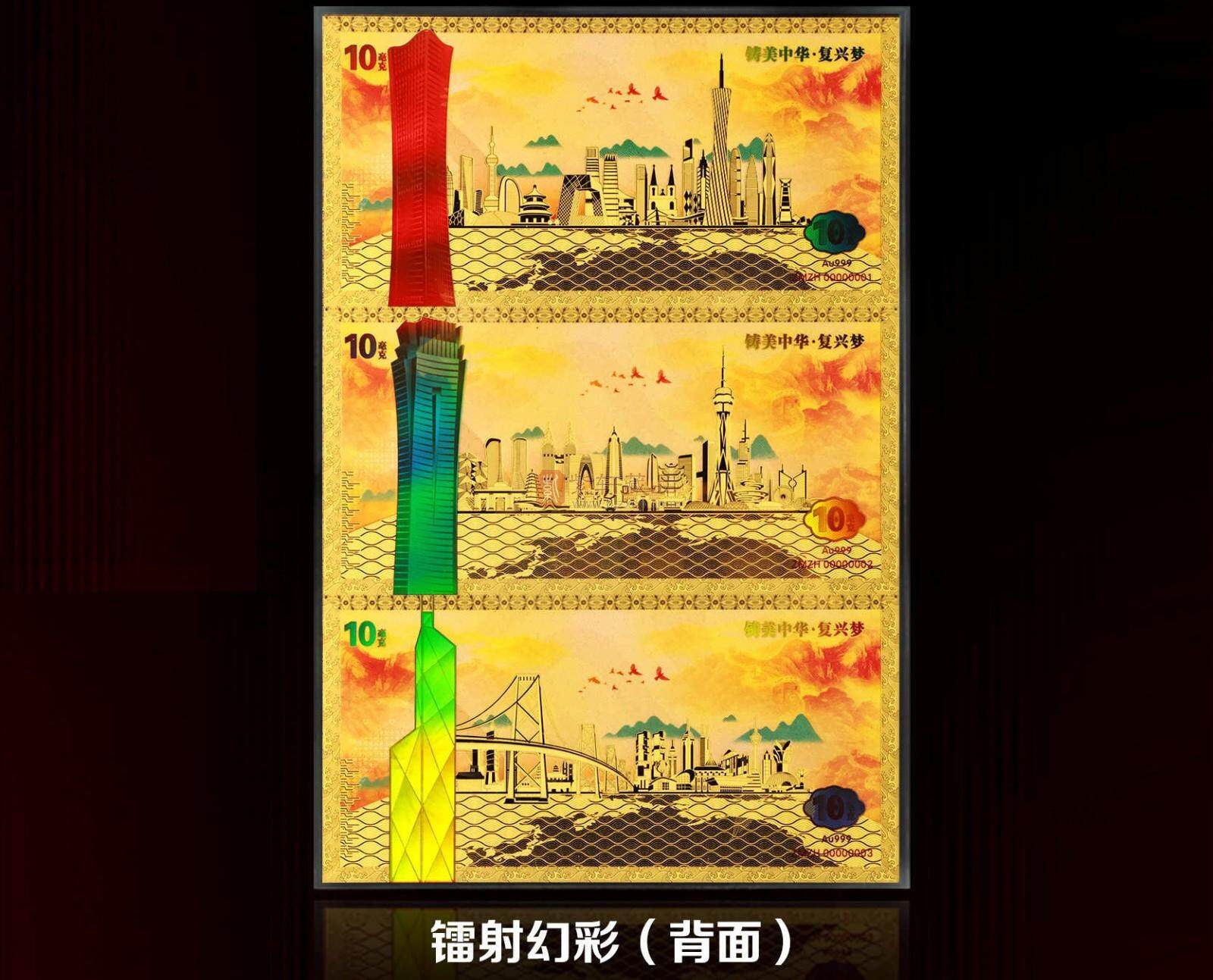 【新品预售】中华人民共和国地图纯金纪念券 三连体
