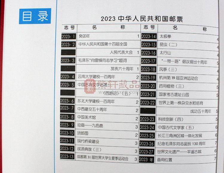 2023年蛇年邮票年册（大北方册） （图）