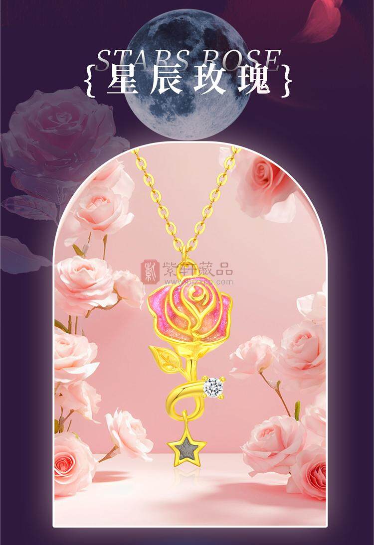 太空星辰玫瑰陨石项链（图）
