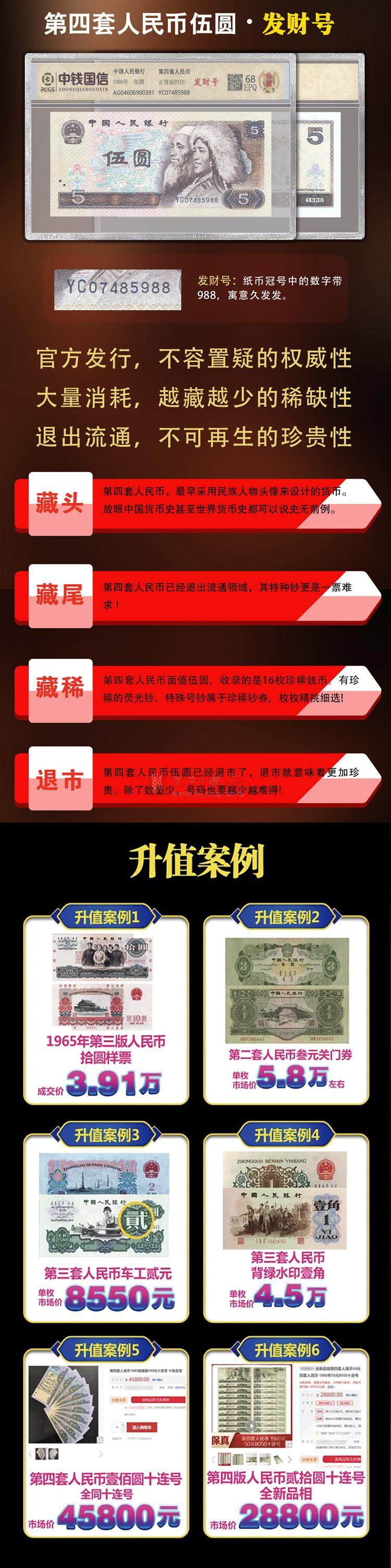 《盛世珍藏》第四套人民币5元版别珍藏（图）