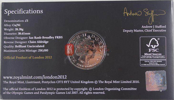 2012伦敦奥运会倒计时5镑纪念币（4枚套装）