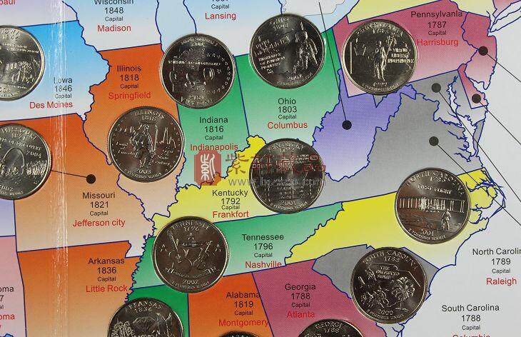 【50 state quarters】美国50州25美分纪念币精美套装
