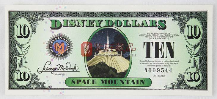 2014年 迪士尼美元纪念钞 10元 